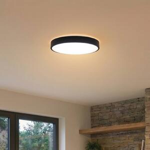 Lindby Smart LED stropné svietidlo Innes čierne 38cm RGB Tuya, Čierna, Obývacia izba / jedáleň, kov, Moderný, Závesné svietidlo