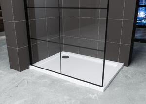Hagser Agatha stena sprchového kúta walk -in 80 cm čierna matný/sklo priehľadné HGR80000022
