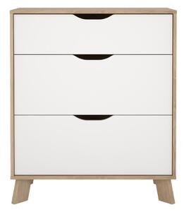 Biela/v prírodnej farbe komoda v dekore duba 79x92x40 cm Ikast – Tvilum