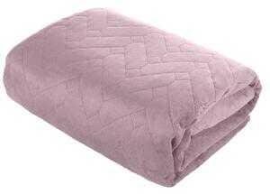 Zamatový prehoz na posteľ Liuz pudrovo ružový