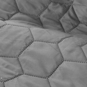 Jednofarebný prehoz na posteľ Vanesa s geometrickým vzorom, šedý