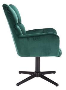 LuxuryForm DESIGN Kreslo AURORA VELUR na čiernom kríži - zelené