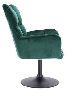 LuxuryForm DESIGN Kreslo AURORA VELUR na čiernom tanieri - zelené