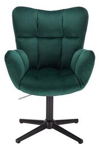 LuxuryForm DESIGN Kreslo AURORA VELUR na čiernom kríži - zelené