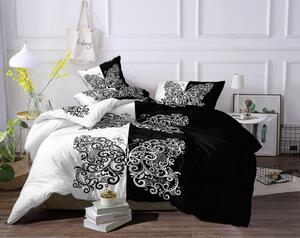 Dokonalé bielo čierne posteľné obliečky s motívom motýľa 140 x 200 cm