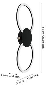 Eglo 902124 - LED nástenné svietidlo VENTICELLO LED/20W/230V + LED/0,91W čierna