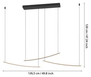 Eglo 902167 - LED stmievateľný luster na lanku VILLEGGI LED/22W/230V 2700/4000/6500K zlatý