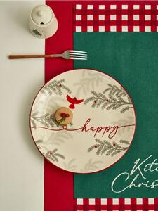 Sinsay - Vianočný keramický tanier s nápisom “Merry” - biela