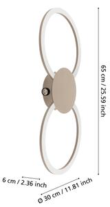 Eglo 902127 - LED nástenné svietidlo VENTICELLO LED/20W/230V + LED/0,91W béžová