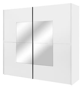 Skriňa s posuvnými dverami a zrkadlom biela ASCONA II