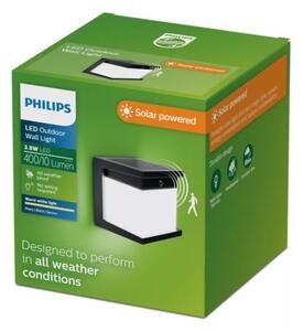 Philips - solárne LED nástenné svietidlo DIARA so senzorom, 3,8 W / 3,7 V, 800 mAh, IP44