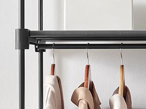 SONGMICS Otvorená šatníková skriňa PLUMB 112 cm čierna