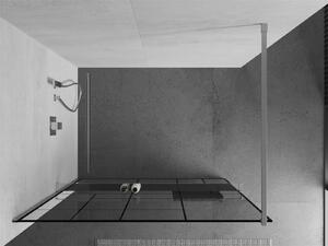 Mexen Kioto+, sprchová zástena s poličkou a držiakom na uteráky 70 x 200 cm, 8mm číre sklo vzor čierny, chrómový profil, 800-070-121-01-78