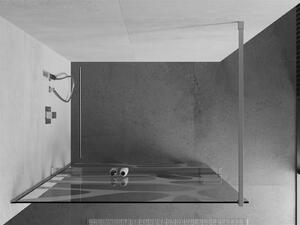Mexen Kioto+, sprchová zástena s poličkou a držiakom na uteráky 90 x 200 cm, 8mm číre sklo vzor biely, chrómový profil, 800-090-121-01-97