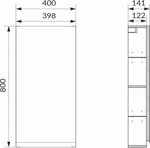 Cersanit Moduo skrinka 40x14.1x80 cm závesné bočné antracitová S590-073-DSM