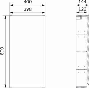 Cersanit Moduo skrinka 40x14.4x80 cm so zrkadlom antracitová S590-071-DSM