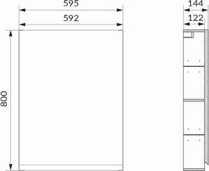 Cersanit Moduo skrinka 59.5x14.4x80 cm so zrkadlom antracitová S590-072-DSM
