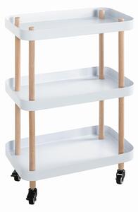 SERVÍROVACÍ VOZÍK, prírodná farba, biela, farba buka, 50/30/76 cm - Barový nábytok, Online Only