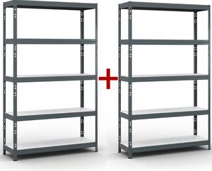 Policový regál 1+1 ZADARMO, 1966x1200x400 mm, nosnosť 280kg