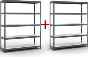 Policový regál 1+1 ZADARMO, 1966x1600x500 mm, nosnosť 350 kg