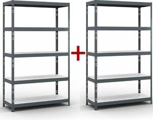 Policový regál 1+1 ZADARMO, 1966x1200x500 mm, nosnosť 280kg