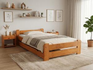 Posteľ Emily 80 x 200 cm, jelša Rošt: Bez roštu, Matrac: Bez matraca
