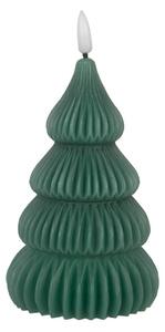 Zelená vianočná sviečka stromček Led Candle - Ø 8*17 cm / 2*AA - Clayre & Eef