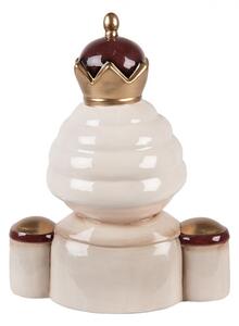 Béžová keramická dekorácia Luskáčik Nutcracker - 17*12*23 cm - Clayre & Eef