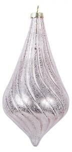 Ružová sklenená vianočná ozdoba banka - Ø 8*17 cm - Clayre & Eef