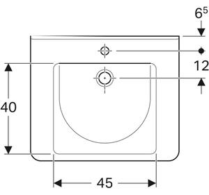 Geberit Selnova Compact Square umývadlo 65x55 cm obdĺžnik klasické umývadlo biela 500.788.01.7
