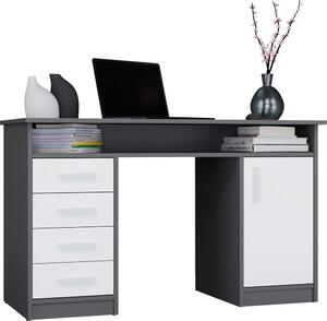 TP Living Písací stôl ADA 125 cm antracit/biely