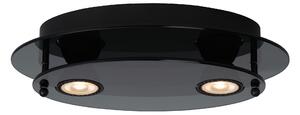 Stropné svietidlo OKNO 2/GU10 Black / Glass Oval