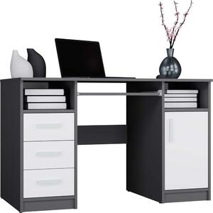 TP Living Písací stôl DELTA 120 cm antracitový/biely