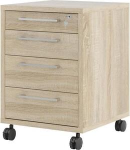 Tvilum Písací stôl Dôstojník 80400/35 150 cm s kontajnerom dub Sonoma/strieborný