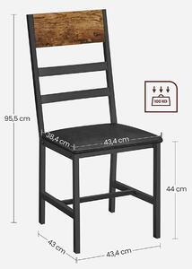 VASAGLE Jedálenská stolička Industry - set 2 ks