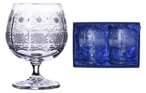 Onte Crystal Bohemia Crystal ručne brúsené poháre na rum, brandy a koňak 500pk 250 ml 2KS