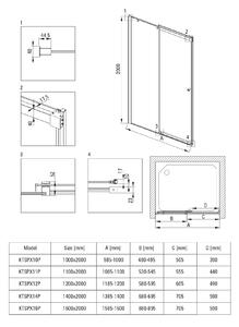 Deante Kerria Plus sprchové dvere 140 cm posuvné chróm lesklá/priehľadné sklo KTSP014P
