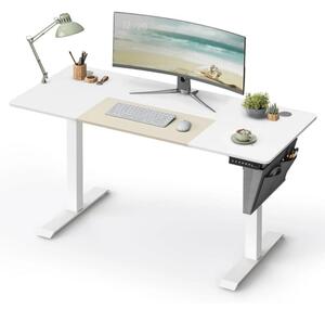 SONGMICS Písací stôl Paradis 140 cm výškovo nastaviteľný biely