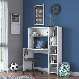 Kalune Design Písací stôl s policou Hapos 113 cm biely