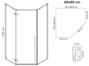Rea Diamond sprchovací kút polomatné/priehľadné sklo REA-K6900