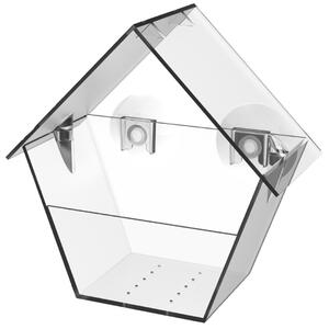 Esschert Design Plastové krmítko BIRDOS priehľadné