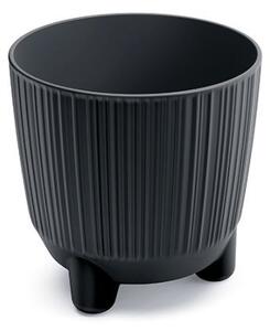 Prosperplast Plastový kvetináč RYFOS N s nožičkami antracitový matný, variant 12,6 cm
