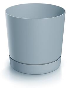 Prosperplast Plastový kvetináč TUBOS P s miskou svetlosivý matný, variant 17,8 cm