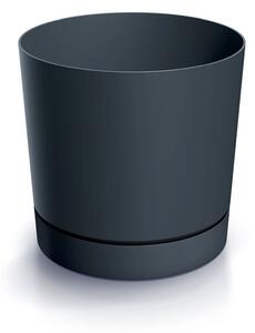 Prosperplast Plastový kvetináč TUBOS P s miskou antracitový matný, variant 12,8 cm