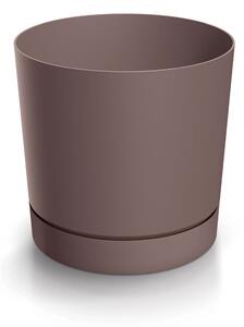 Prosperplast Plastový kvetináč TUBOS P s miskou odtieň marsala matný, variant 14,8 cm