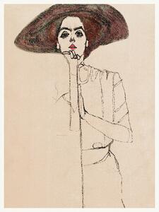 Obrazová reprodukcia Brunette Woman (Female Portrait) - Egon Schiele