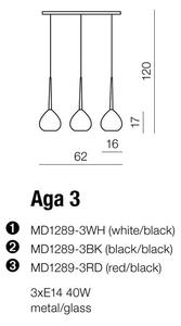 Moderné svietidlo AZZARDO AGA 3 black AZ1064