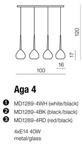 Moderné svietidlo AZZARDO AGA 4 black 4xE14 AZ1067
