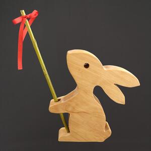 AMADEA Drevená dekorácia zajac, masívne drevo, 15 cm, český výrobok