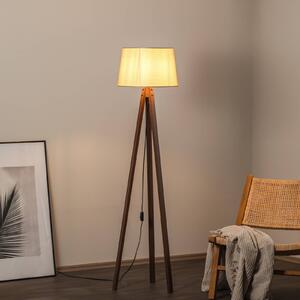 Stojacia lampa LM-65214-1E s drevenou trojnožkou